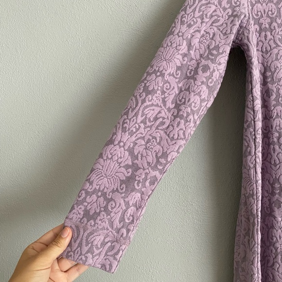 Soft Surroundings Tunic Top Small Oversized Purple Brocade Paisley Scoop Neck - Picture 4 of 8